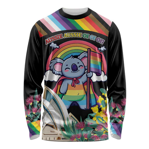 Aussia Pride Month Rainbow Koala Long Sleeve Shirt
