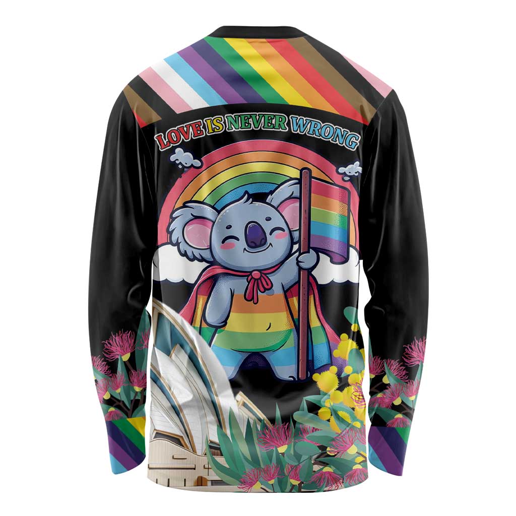 Aussia Pride Month Rainbow Koala Long Sleeve Shirt