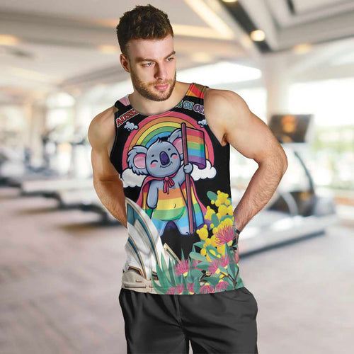 Aussia Pride Month Rainbow Koala Men Tank Top