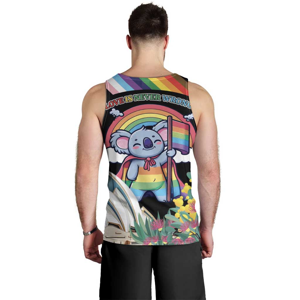 Aussia Pride Month Rainbow Koala Men Tank Top