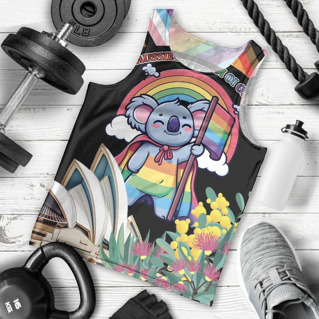 Aussia Pride Month Rainbow Koala Men Tank Top