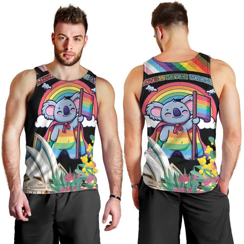 Aussia Pride Month Rainbow Koala Men Tank Top