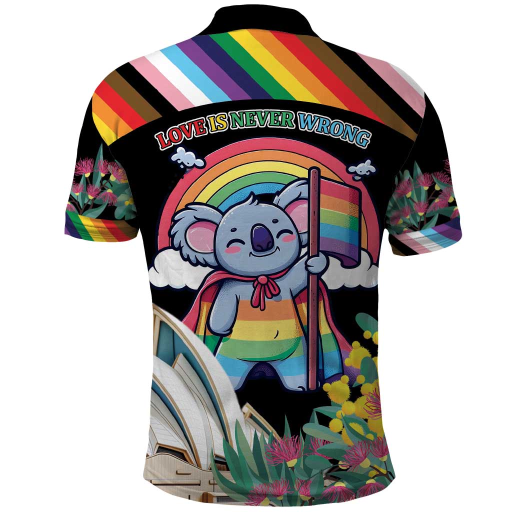 Aussia Pride Month Rainbow Koala Polo Shirt