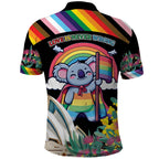 Aussia Pride Month Rainbow Koala Polo Shirt