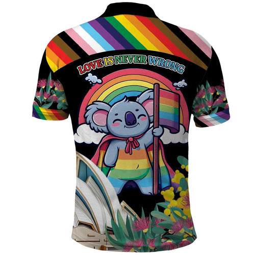Aussia Pride Month Rainbow Koala Polo Shirt