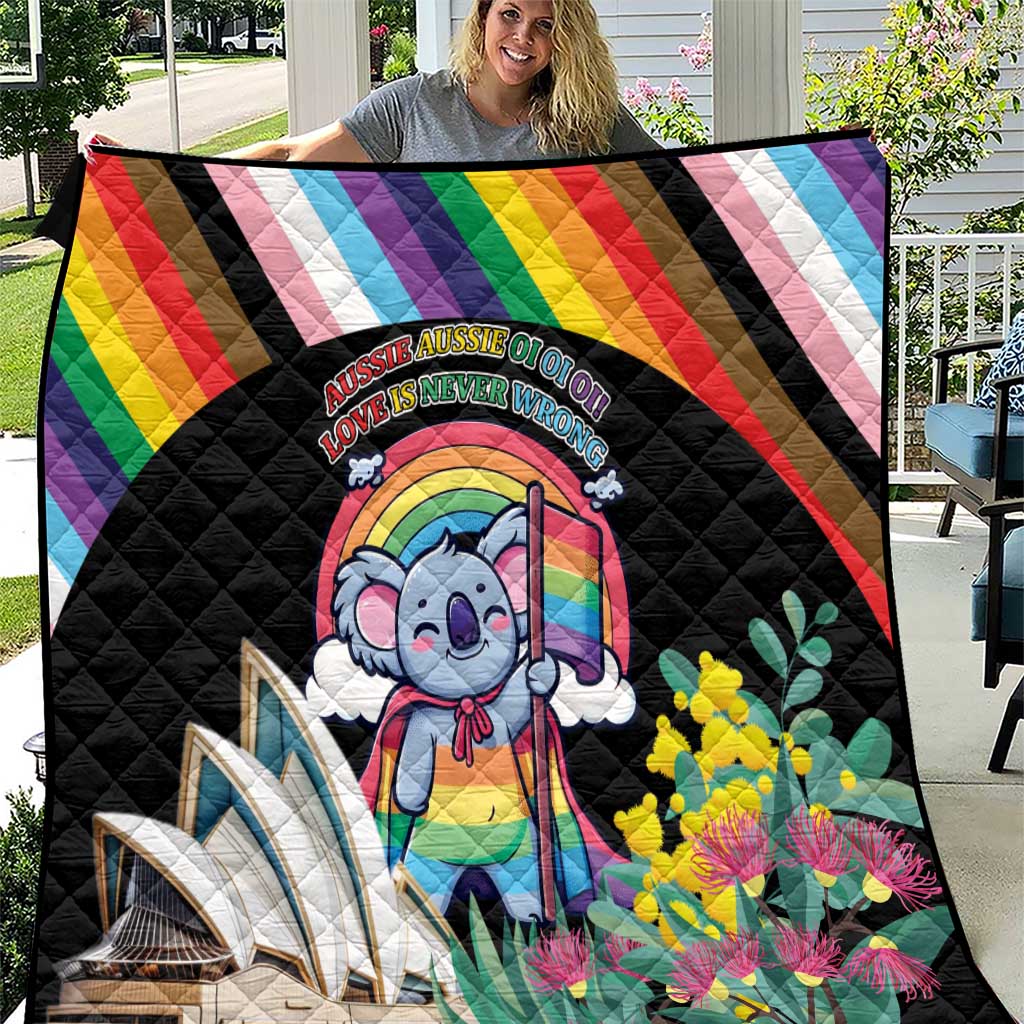 Aussia Pride Month Rainbow Koala Quilt