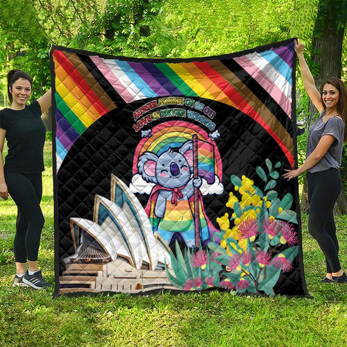 Aussia Pride Month Rainbow Koala Quilt