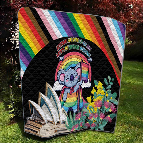 Aussia Pride Month Rainbow Koala Quilt