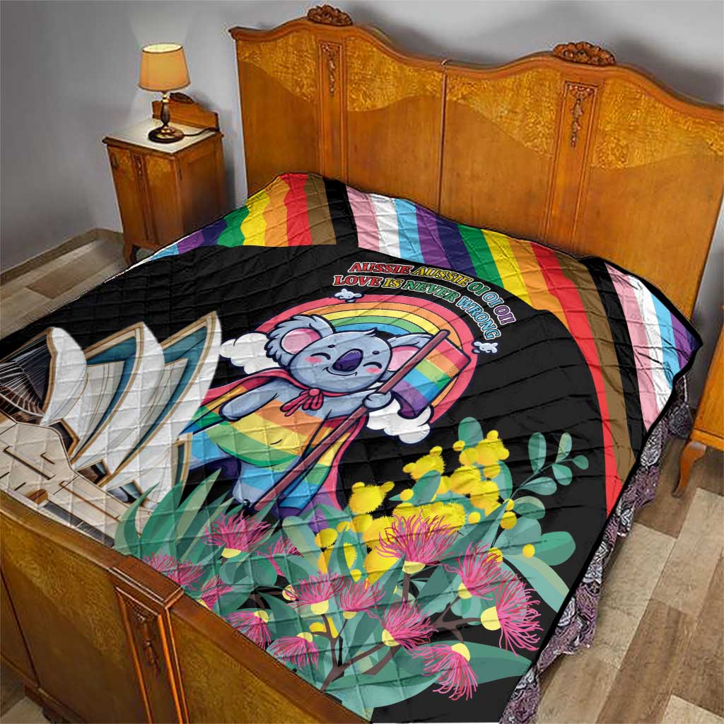 Aussia Pride Month Rainbow Koala Quilt