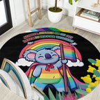 Aussia Pride Month Rainbow Koala Round Carpet