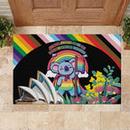 Aussia Pride Month Rainbow Koala Rubber Doormat