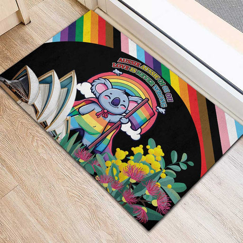Aussia Pride Month Rainbow Koala Rubber Doormat