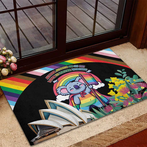 Aussia Pride Month Rainbow Koala Rubber Doormat