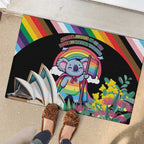 Aussia Pride Month Rainbow Koala Rubber Doormat
