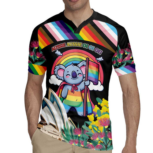 Aussia Pride Month Rainbow Koala Rugby Jersey