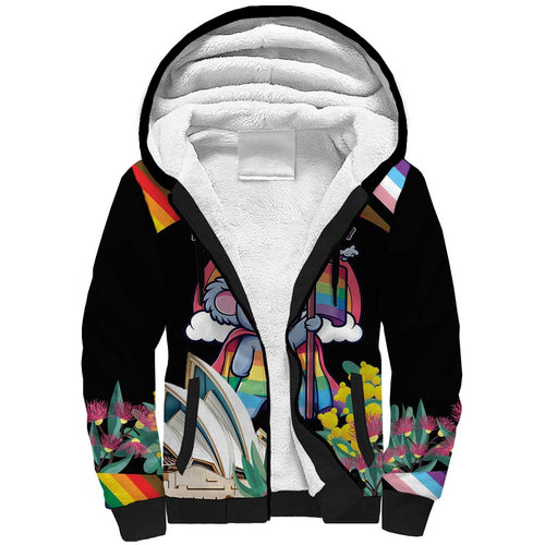 Aussia Pride Month Rainbow Koala Sherpa Hoodie