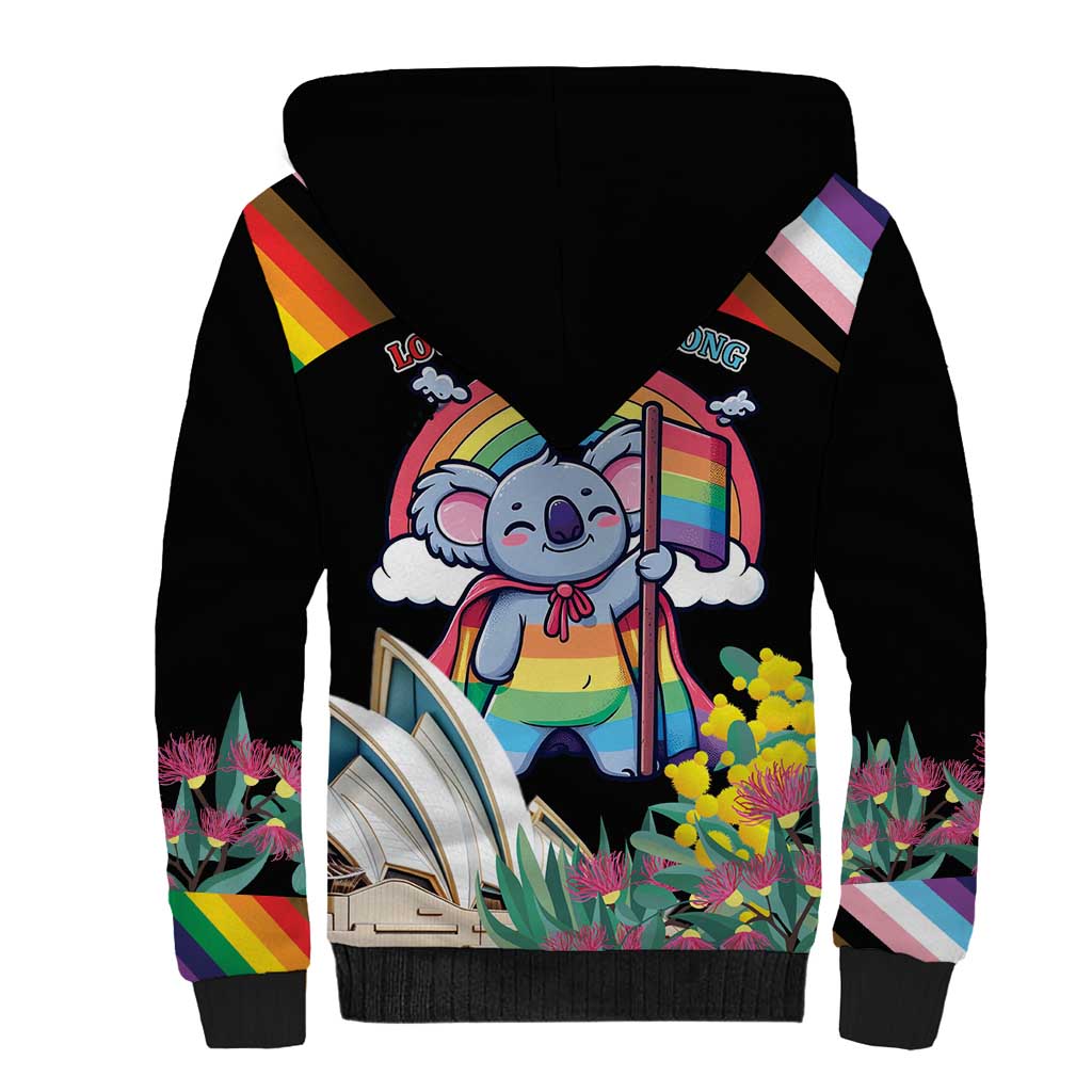 Aussia Pride Month Rainbow Koala Sherpa Hoodie