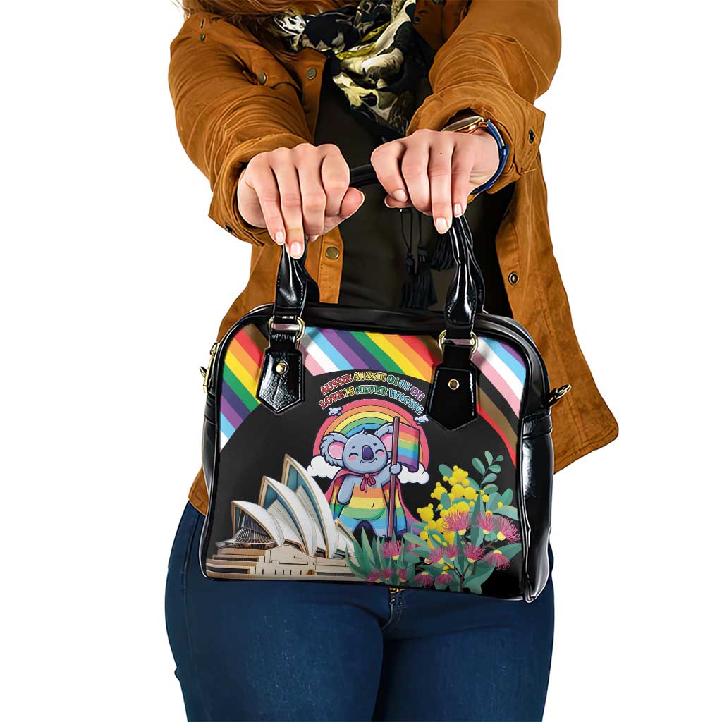 Aussia Pride Month Rainbow Koala Shoulder Handbag