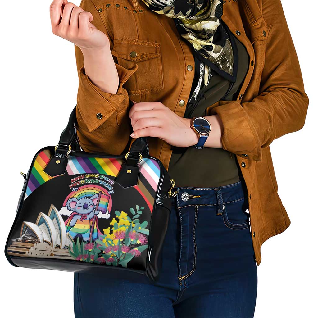 Aussia Pride Month Rainbow Koala Shoulder Handbag
