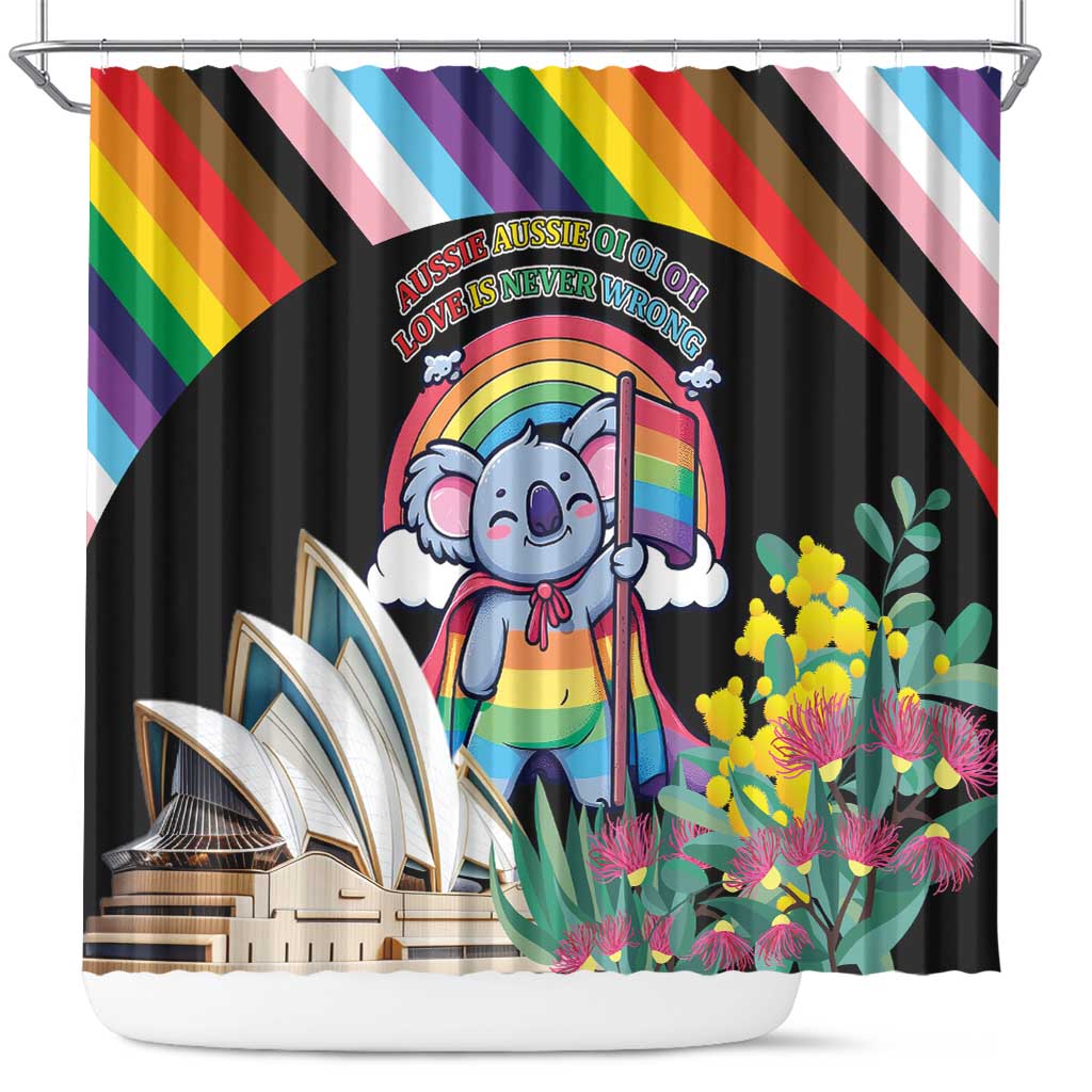 Aussia Pride Month Rainbow Koala Shower Curtain