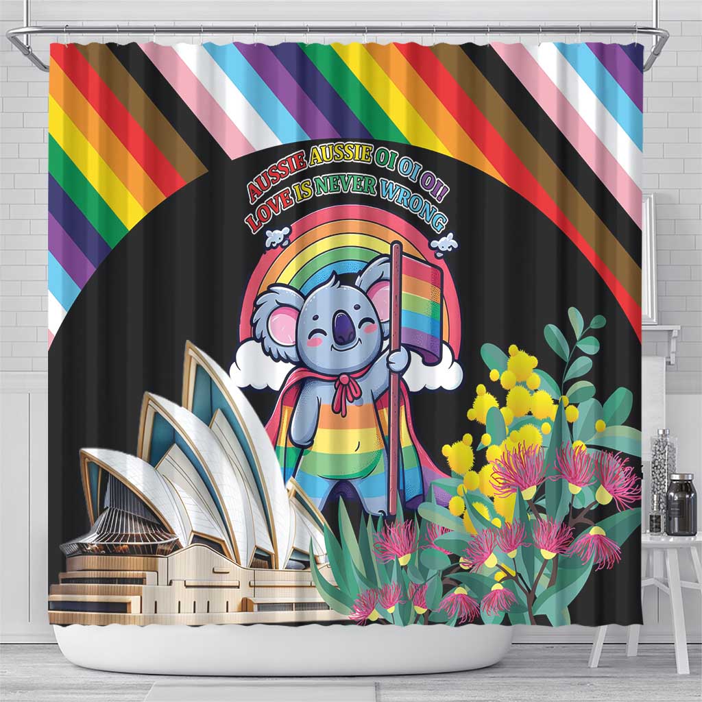 Aussia Pride Month Rainbow Koala Shower Curtain