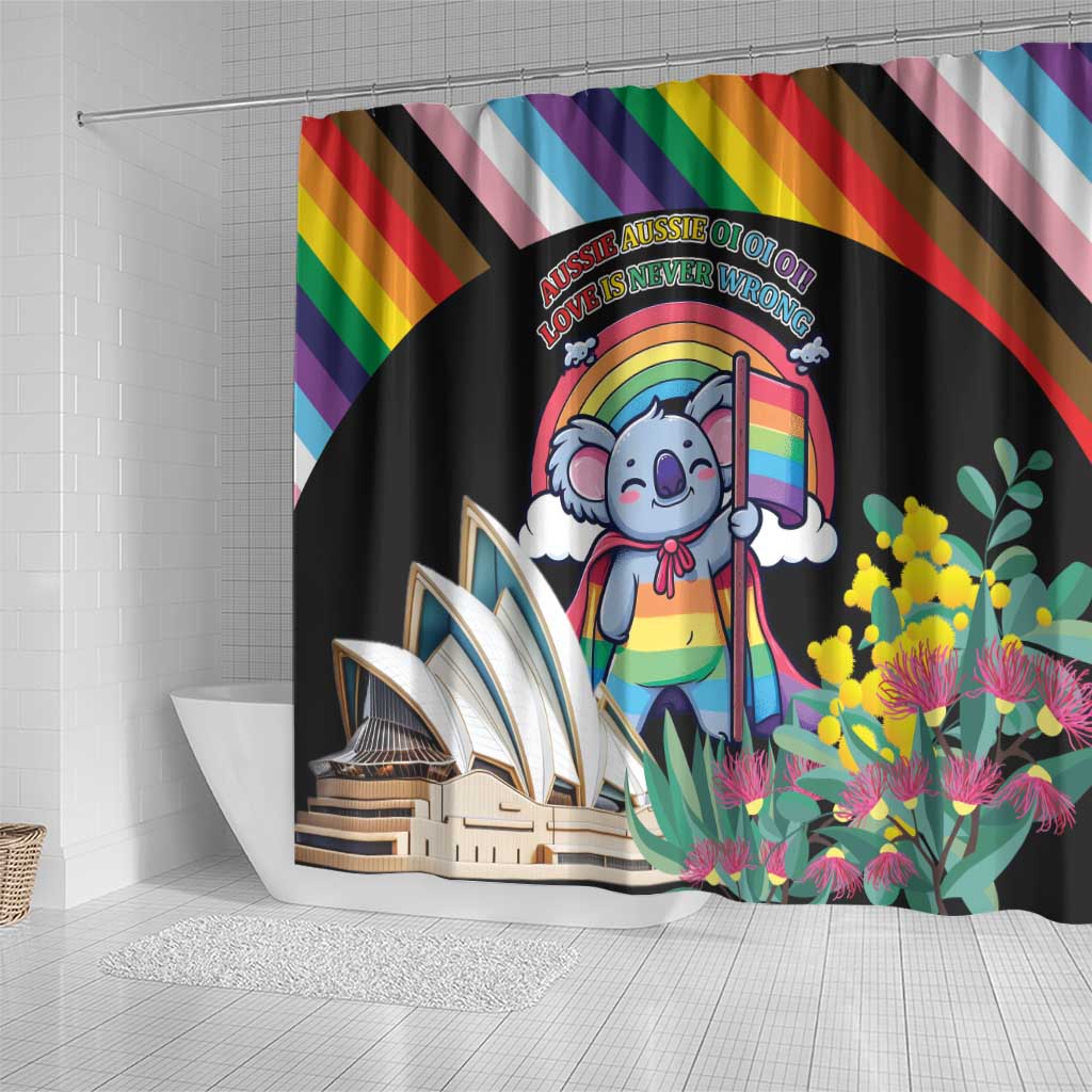 Aussia Pride Month Rainbow Koala Shower Curtain