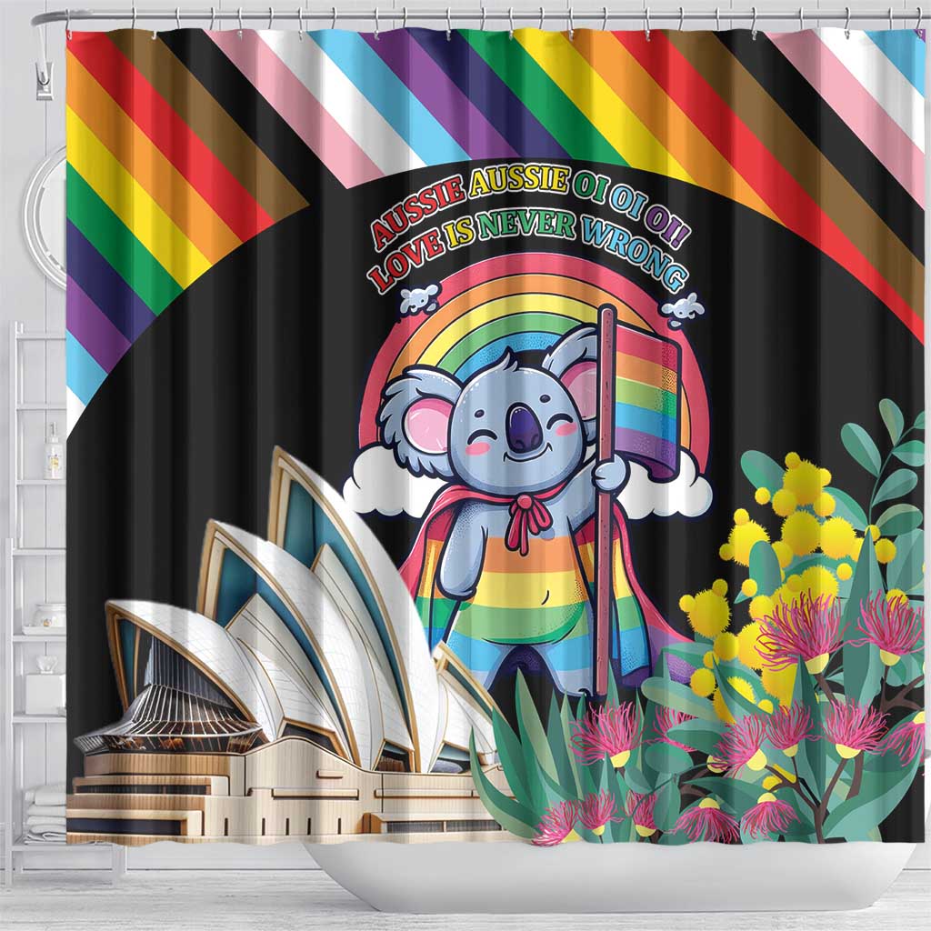 Aussia Pride Month Rainbow Koala Shower Curtain