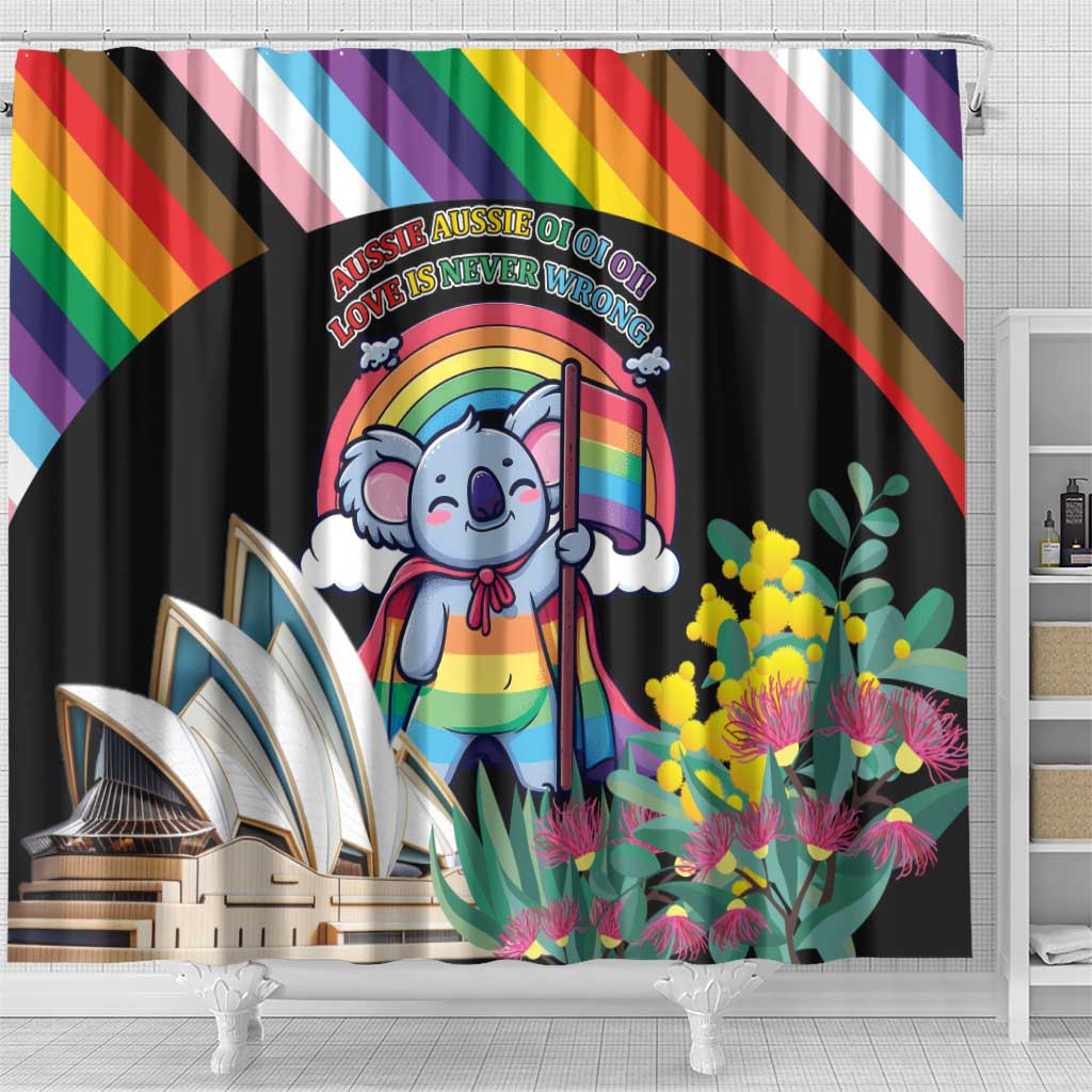 Aussia Pride Month Rainbow Koala Shower Curtain