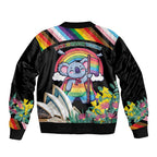 Aussia Pride Month Rainbow Koala Sleeve Zip Bomber Jacket
