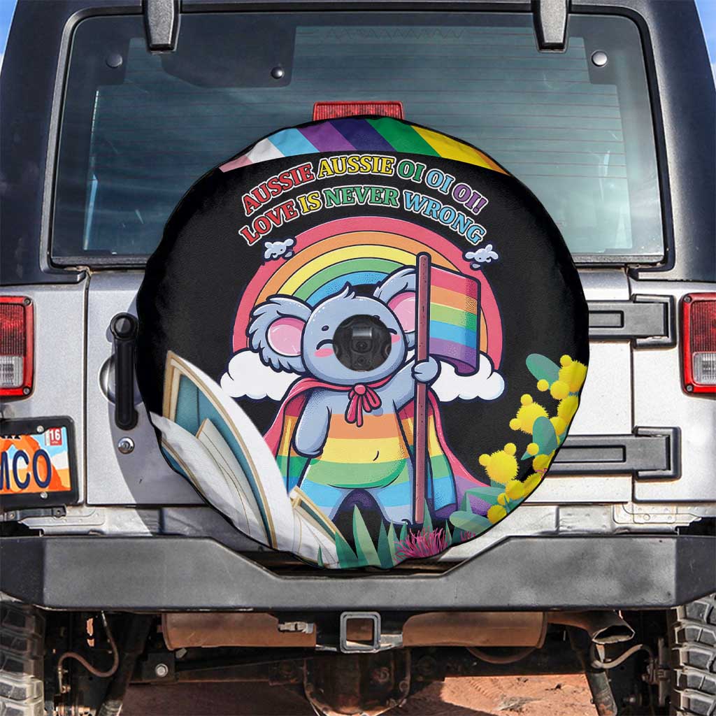 Aussia Pride Month Rainbow Koala Spare Tire Cover