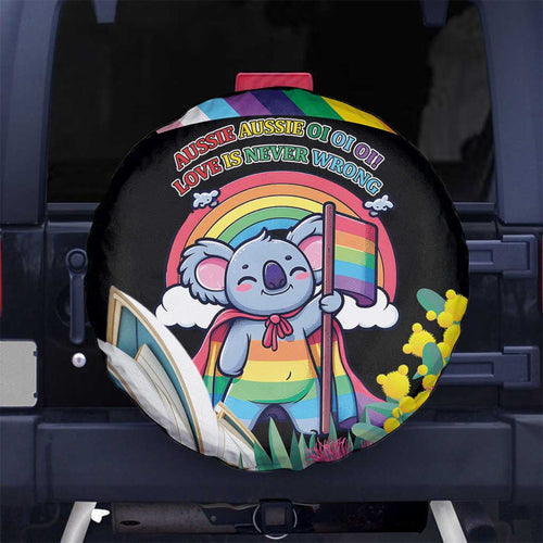 Aussia Pride Month Rainbow Koala Spare Tire Cover