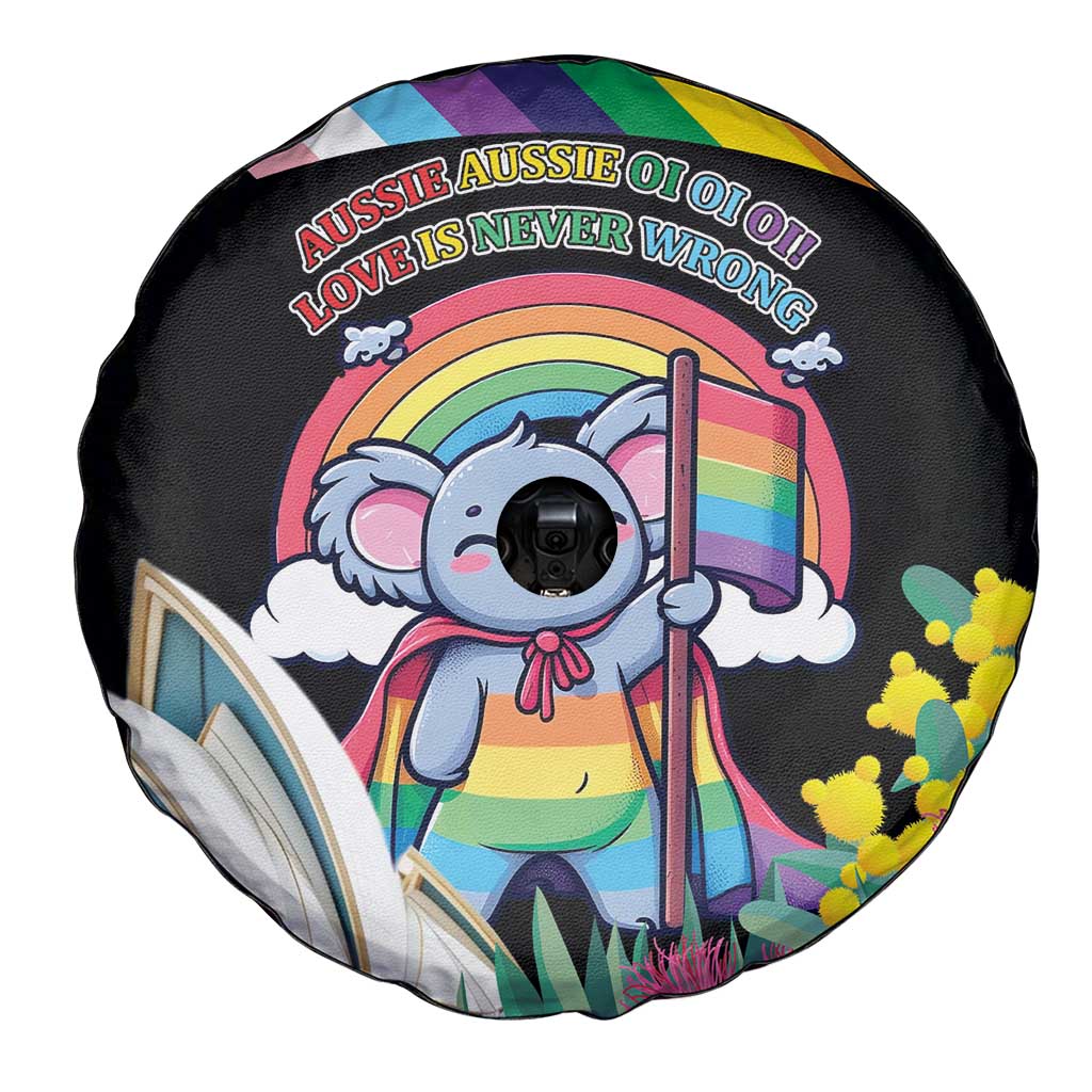 Aussia Pride Month Rainbow Koala Spare Tire Cover