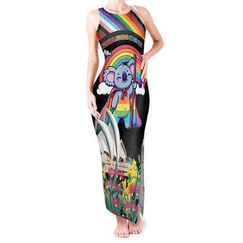 Aussia Pride Month Rainbow Koala Tank Maxi Dress