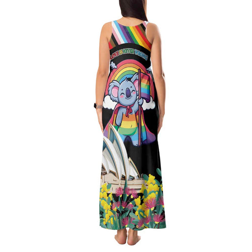 Aussia Pride Month Rainbow Koala Tank Maxi Dress