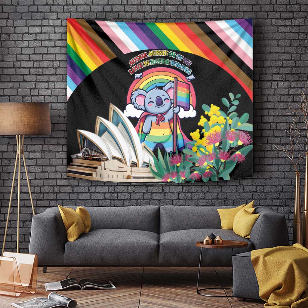 Aussia Pride Month Rainbow Koala Tapestry