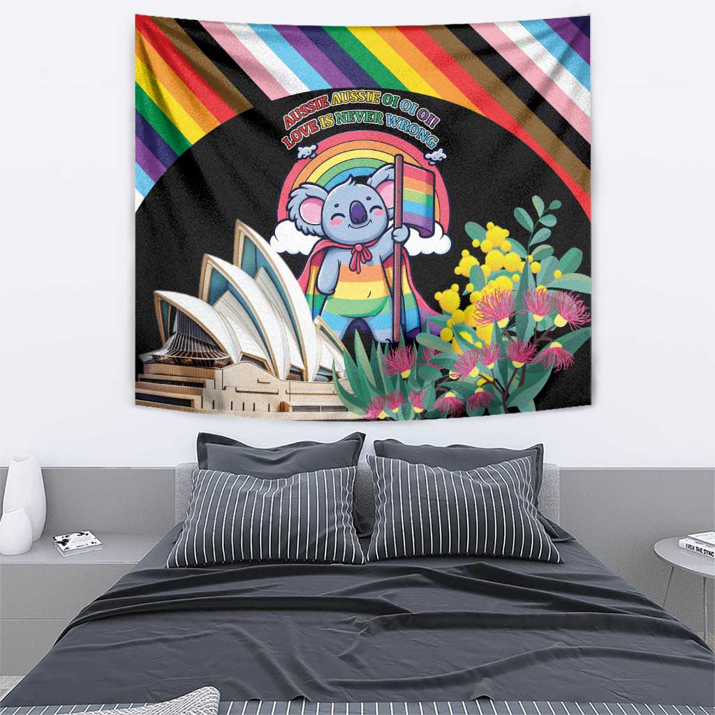 Aussia Pride Month Rainbow Koala Tapestry