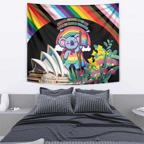 Aussia Pride Month Rainbow Koala Tapestry