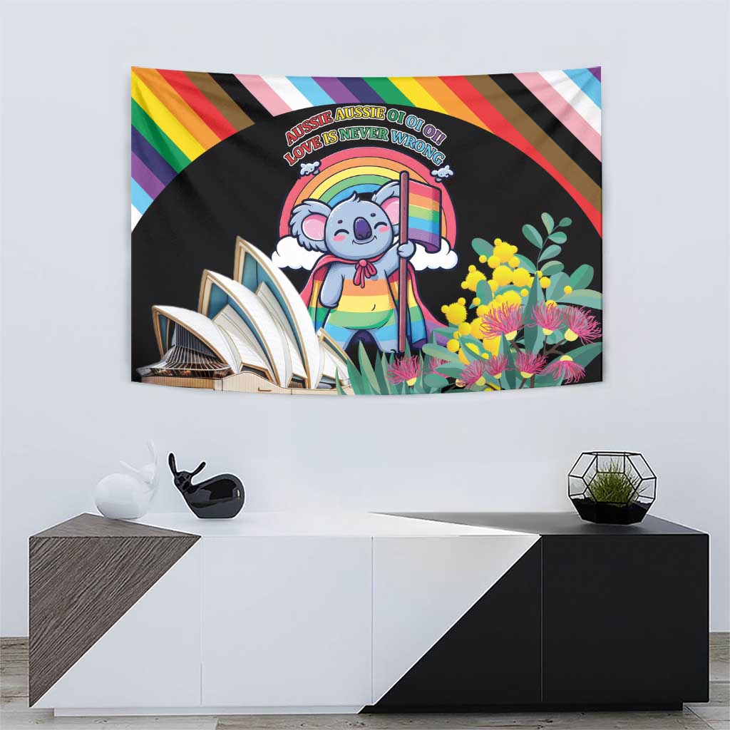 Aussia Pride Month Rainbow Koala Tapestry
