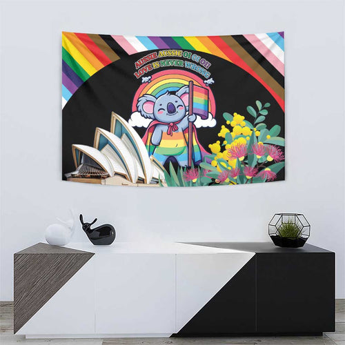 Aussia Pride Month Rainbow Koala Tapestry