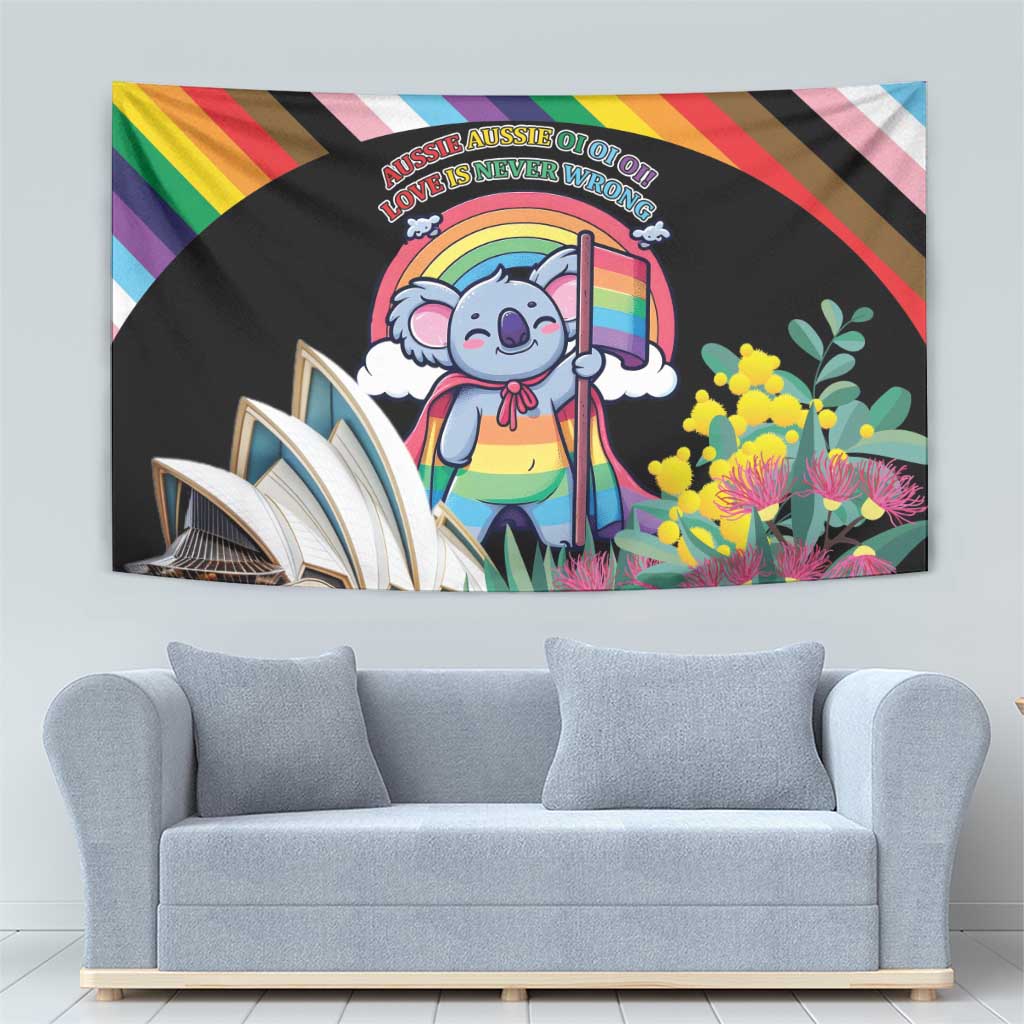 Aussia Pride Month Rainbow Koala Tapestry