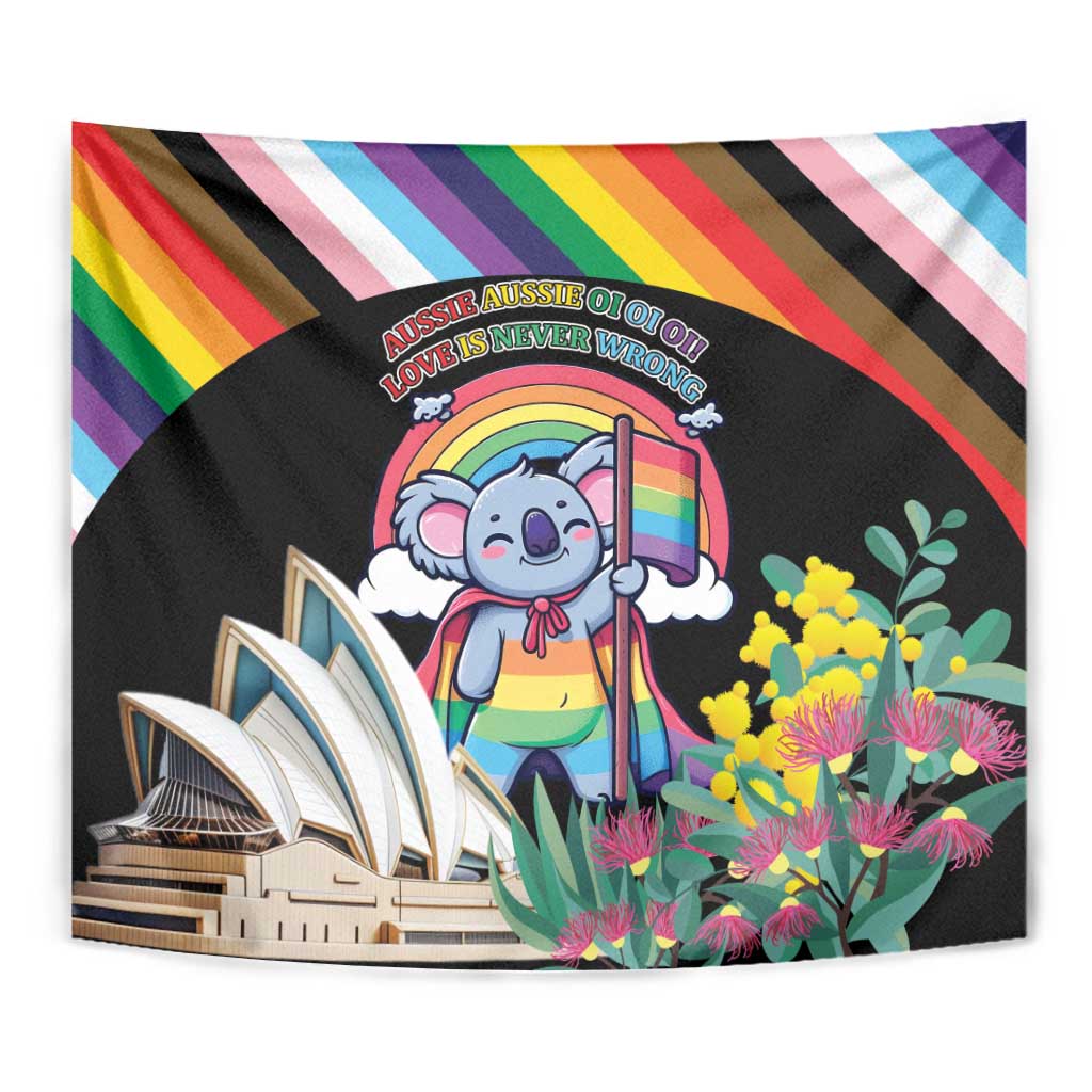 Aussia Pride Month Rainbow Koala Tapestry