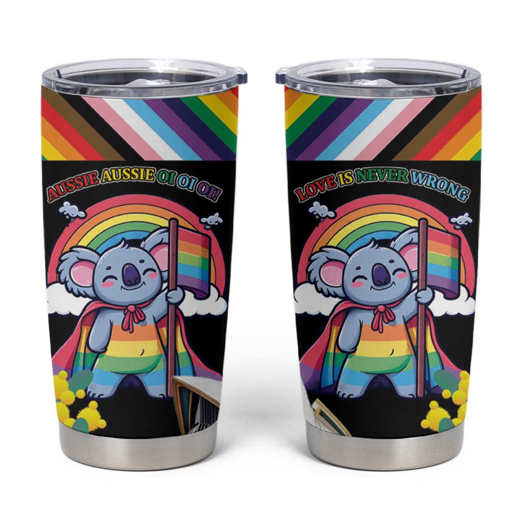 Aussia Pride Month Rainbow Koala Tumbler Cup