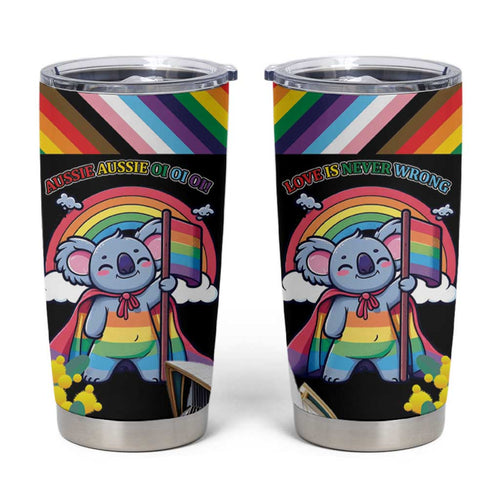 Aussia Pride Month Rainbow Koala Tumbler Cup