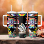 Aussia Pride Month Rainbow Koala Tumbler With Handle
