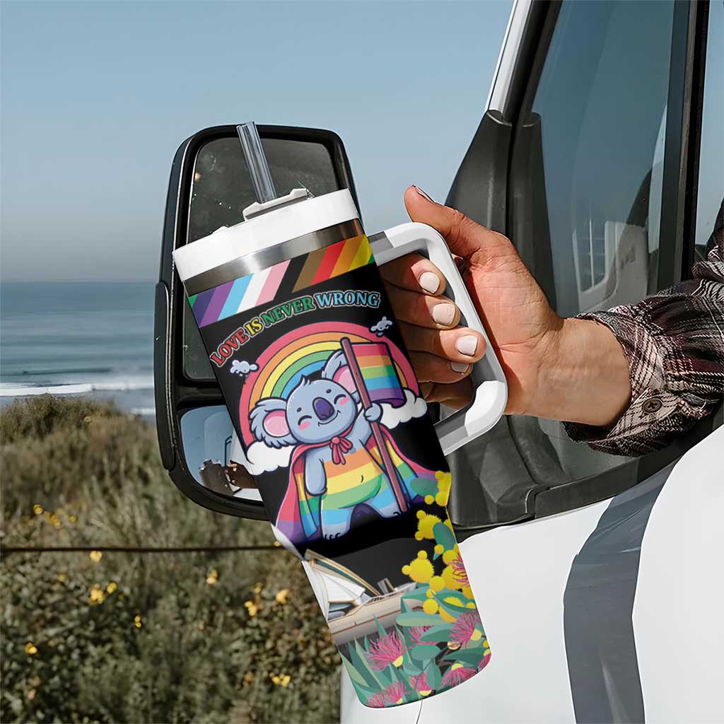Aussia Pride Month Rainbow Koala Tumbler With Handle