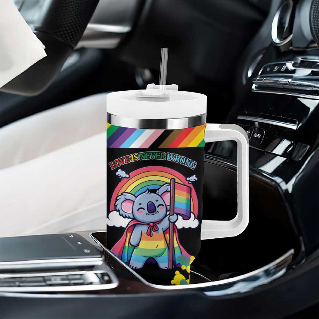 Aussia Pride Month Rainbow Koala Tumbler With Handle