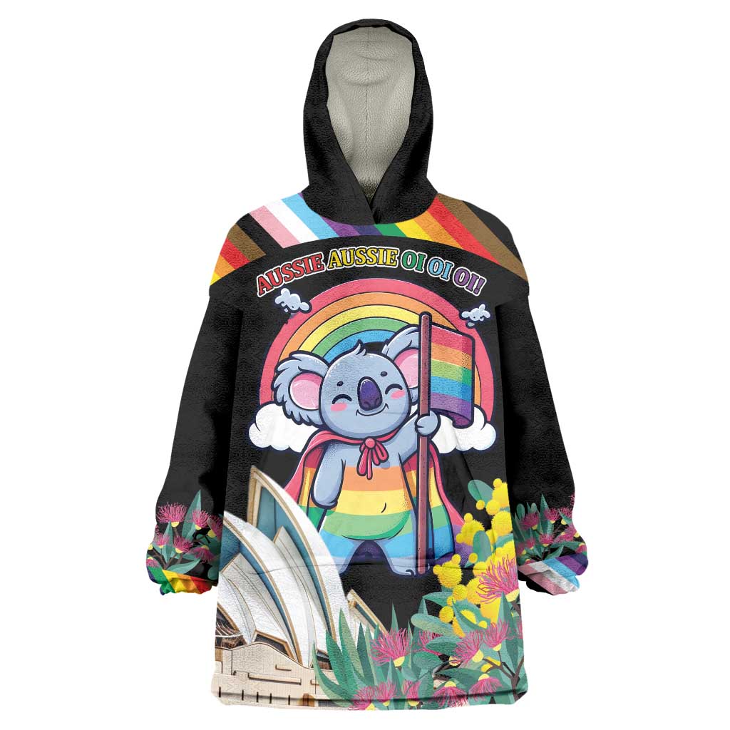 Aussia Pride Month Rainbow Koala Wearable Blanket Hoodie
