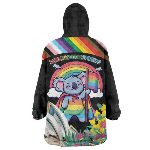 Aussia Pride Month Rainbow Koala Wearable Blanket Hoodie