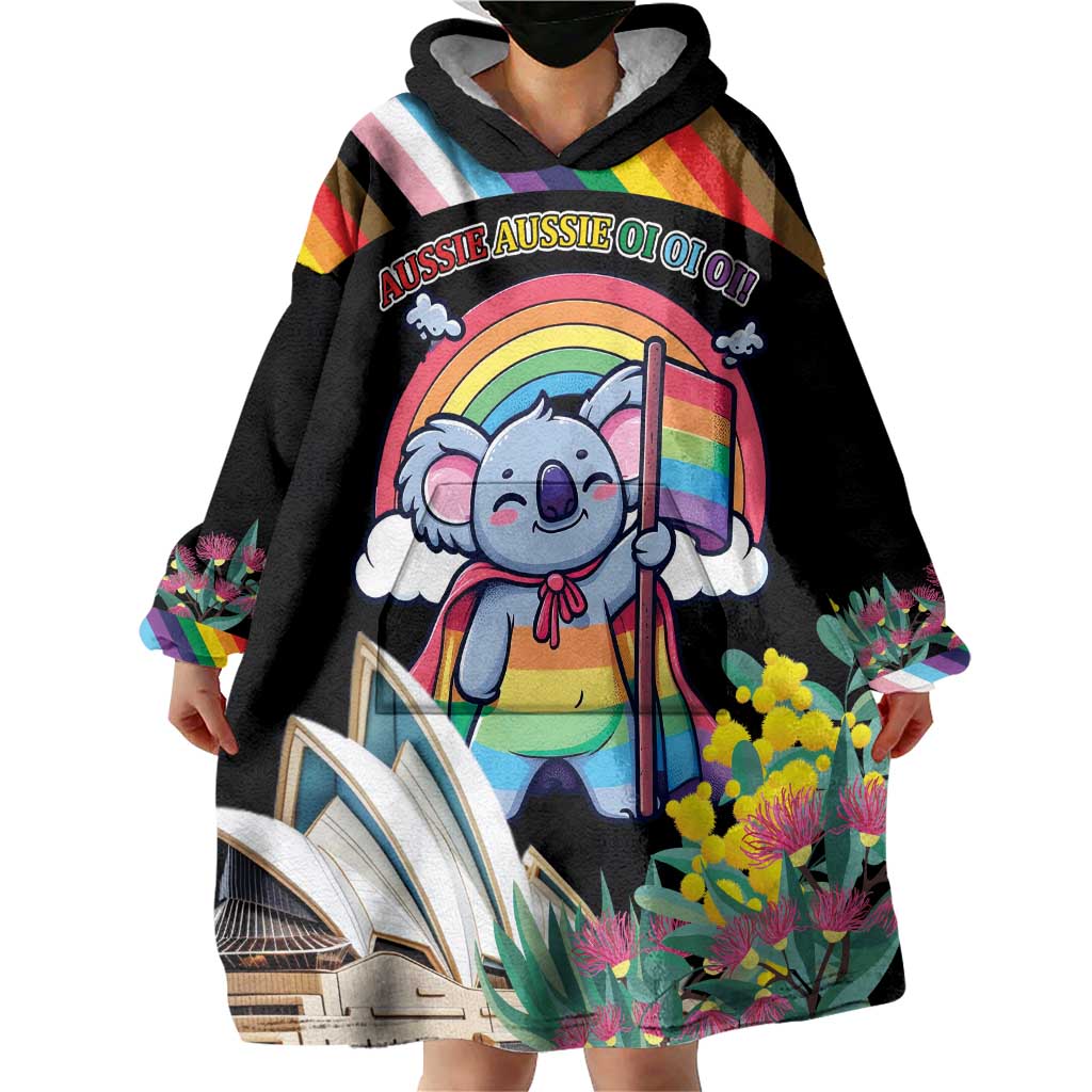Aussia Pride Month Rainbow Koala Wearable Blanket Hoodie