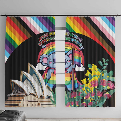 Aussia Pride Month Rainbow Koala Window Curtain